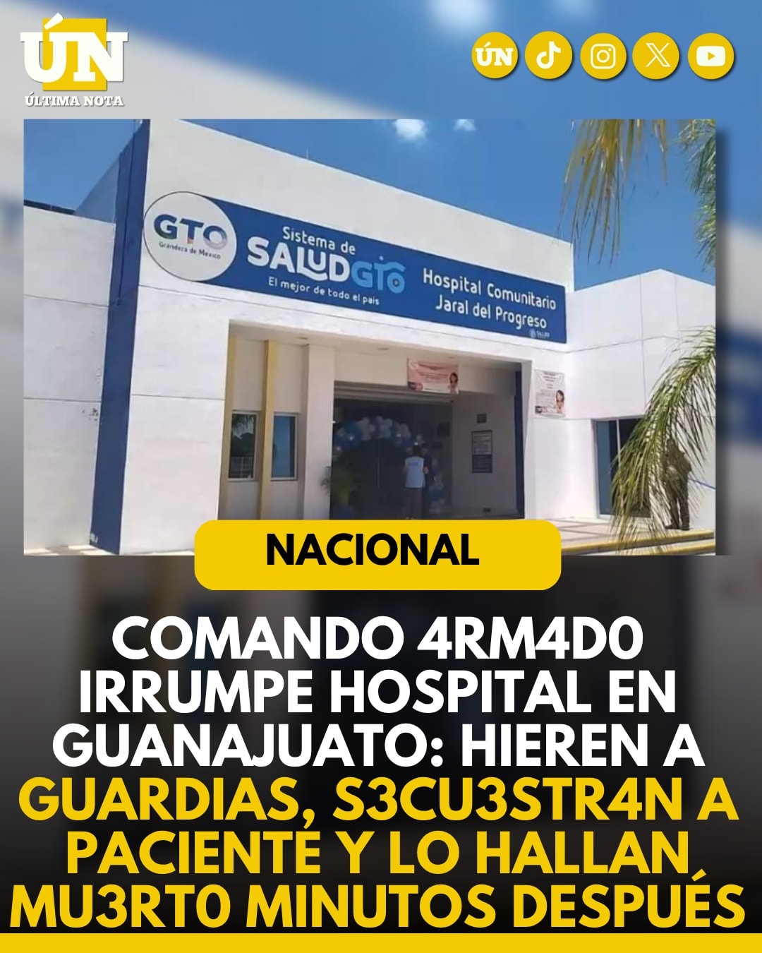 Comando 4rm4d0 irrumpe hospital en Guanajuato: hi3r3n a guardias, s3cu3str4n a paciente y lo hallan mu3rt0 minutos después.