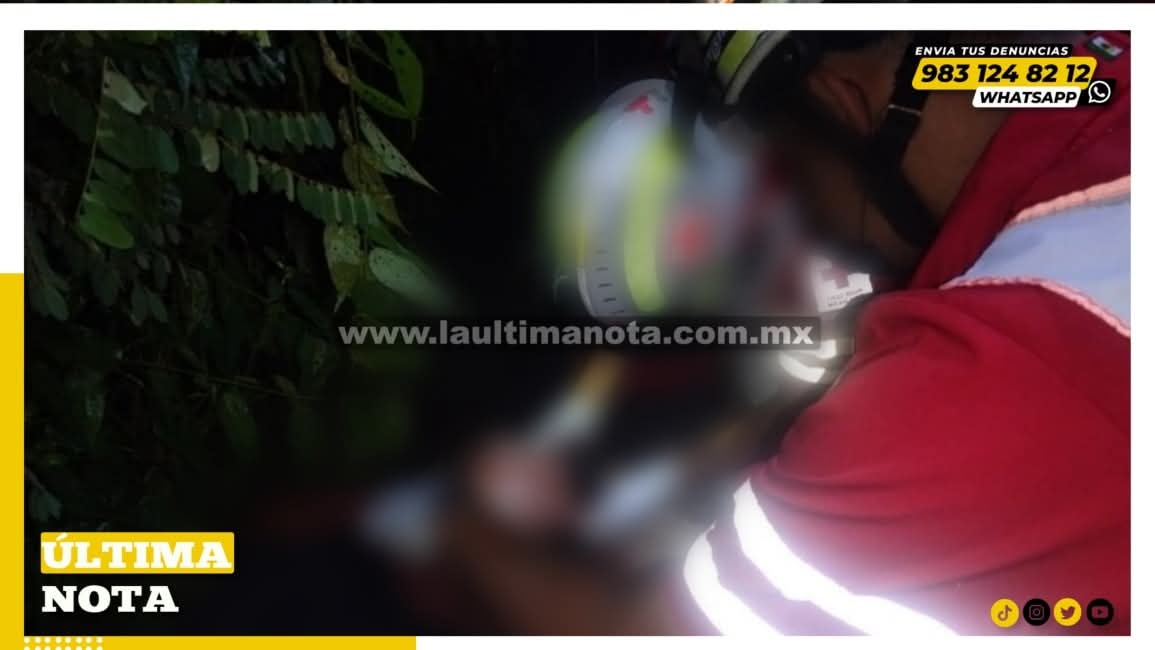 Motociclista derrapa en el tramo X-Pichil – Hobompich; fue trasladado al hospital.