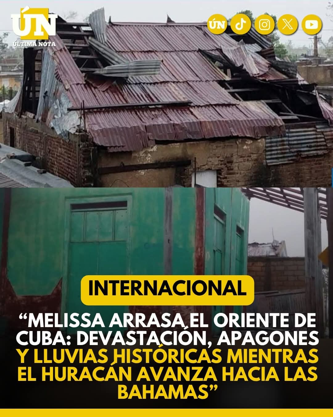 “Melissa arrasa el oriente de Cuba: devastación, apagones y lluvias históricas mientras el huracán avanza hacia las Bahamas”.