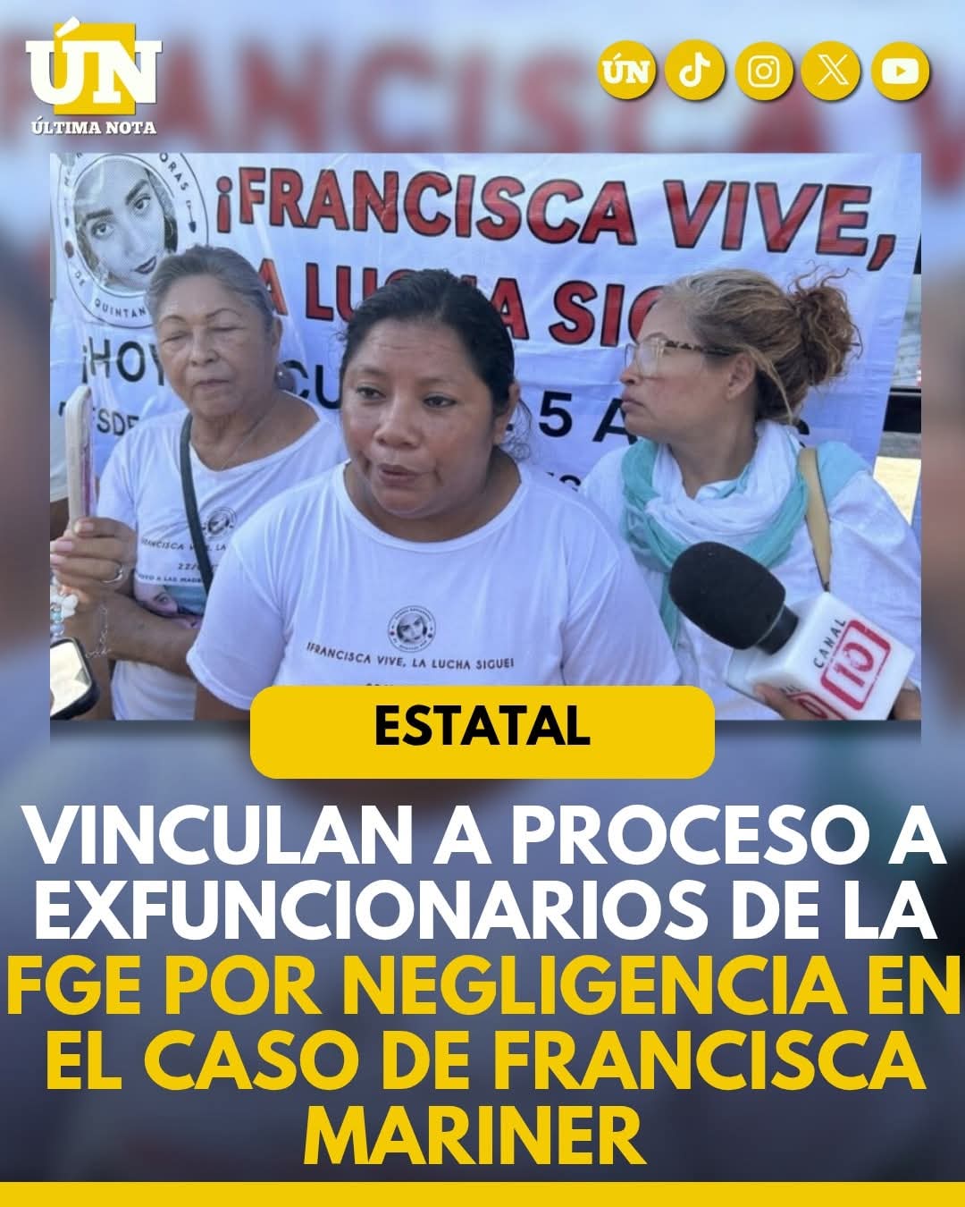Vinculan a proceso a dos exfuncionarios de la FGE por negligencia en el caso de Francisca Mariner.