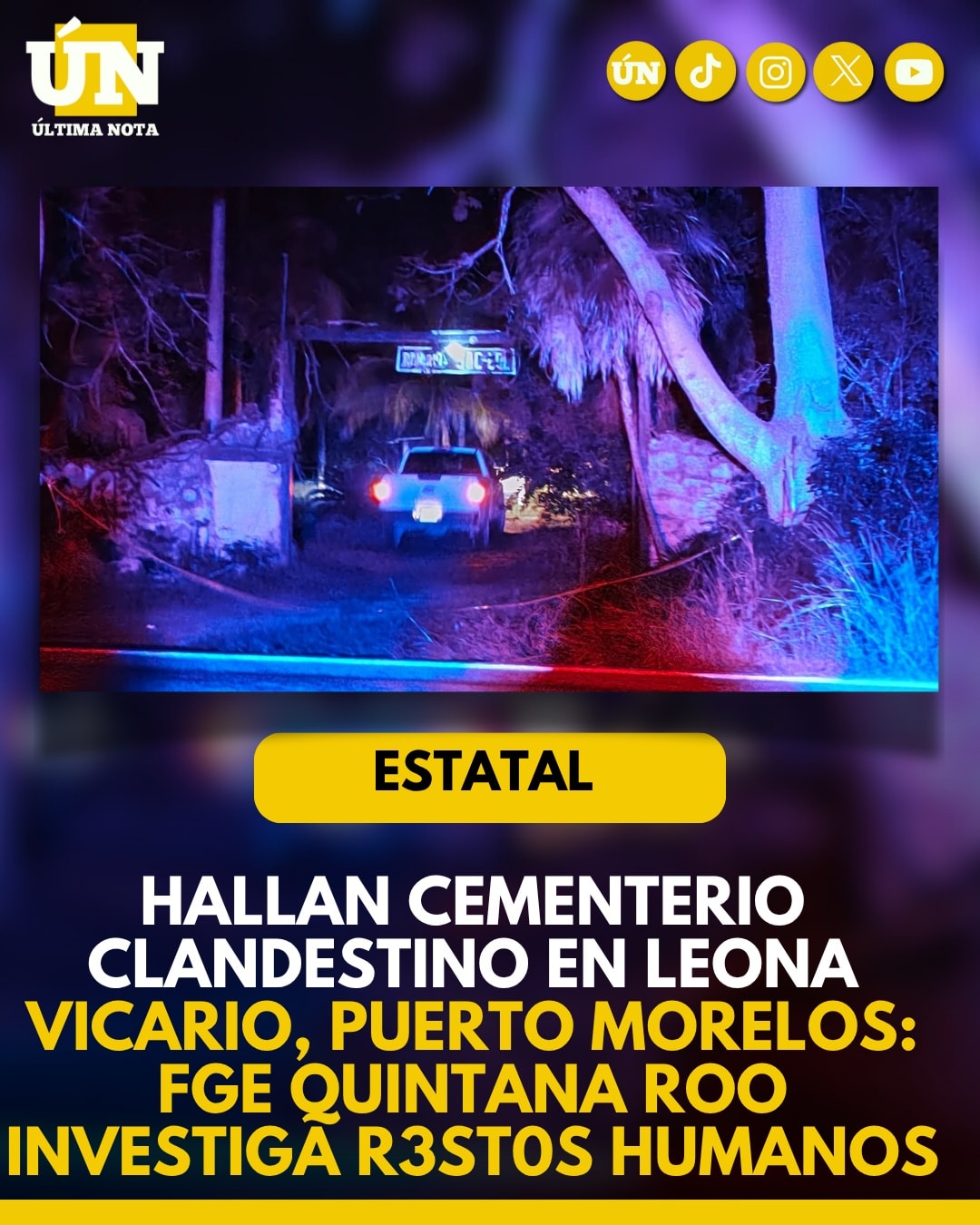 Hallan cementerio clandestino en Puerto Morelos: FGE localiza restos de al menos cuatro personas en Leona Vicario.