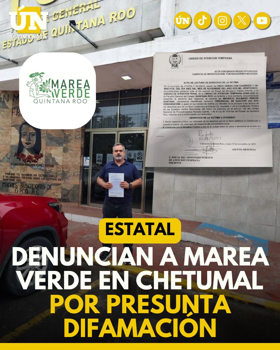 Denuncian a Marea Verde en Chetumal por presunta dif4m4ción.