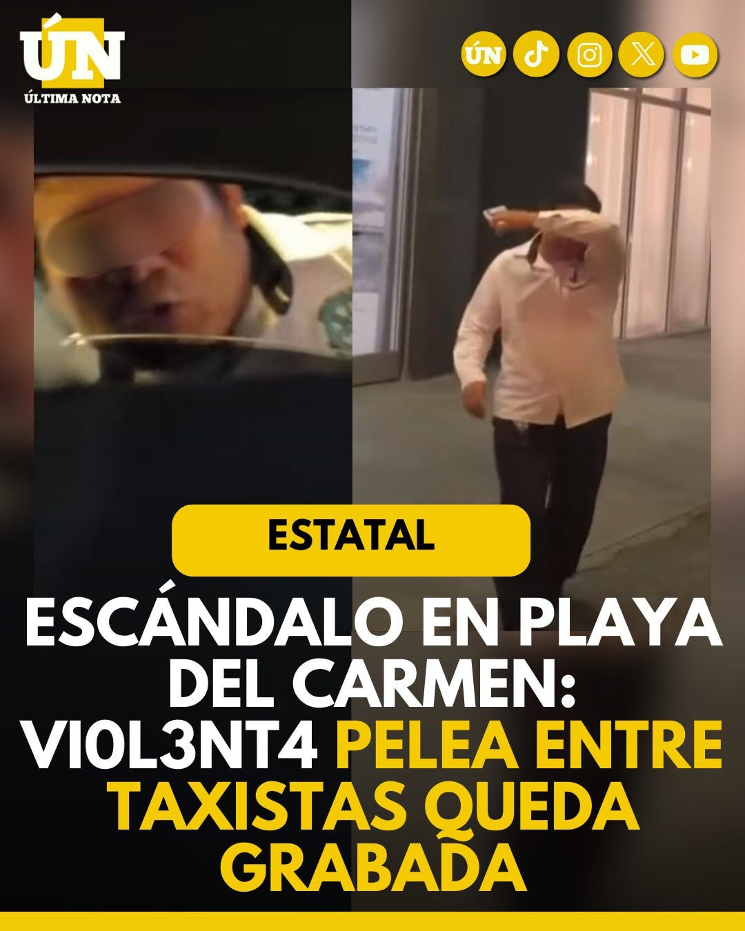 Escándalo en Playa del Carmen: vi0l3nt4 p3l34 entre taxistas queda grabada.