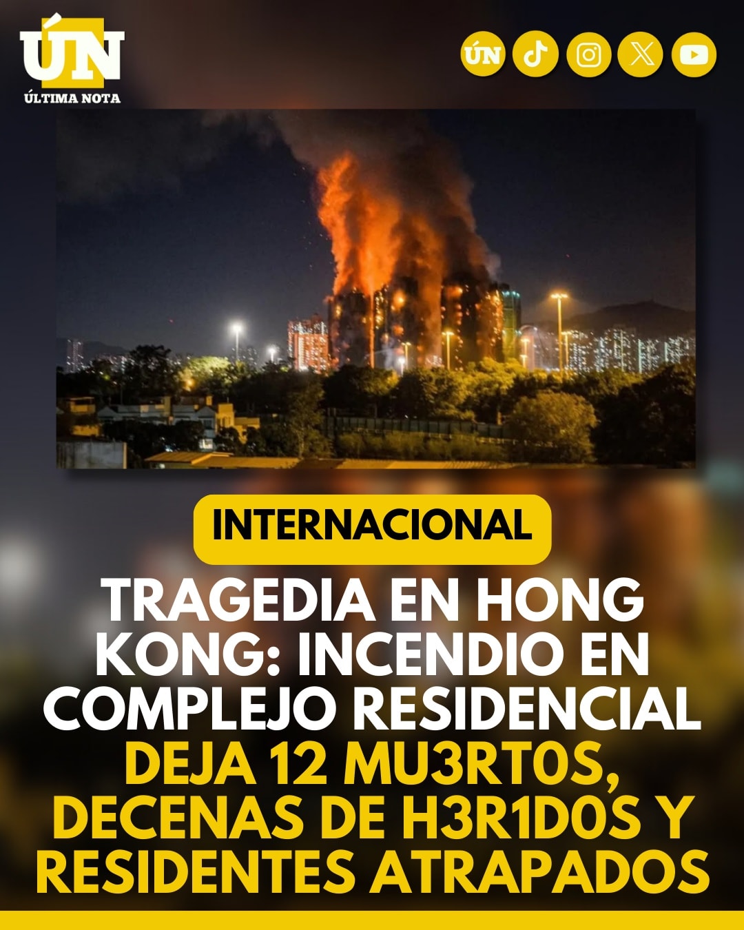 Tragedia en Hong Kong: incendio en complejo residencial deja 12 mu3rt0s, decenas de h3rid0s y residentes atrapados.