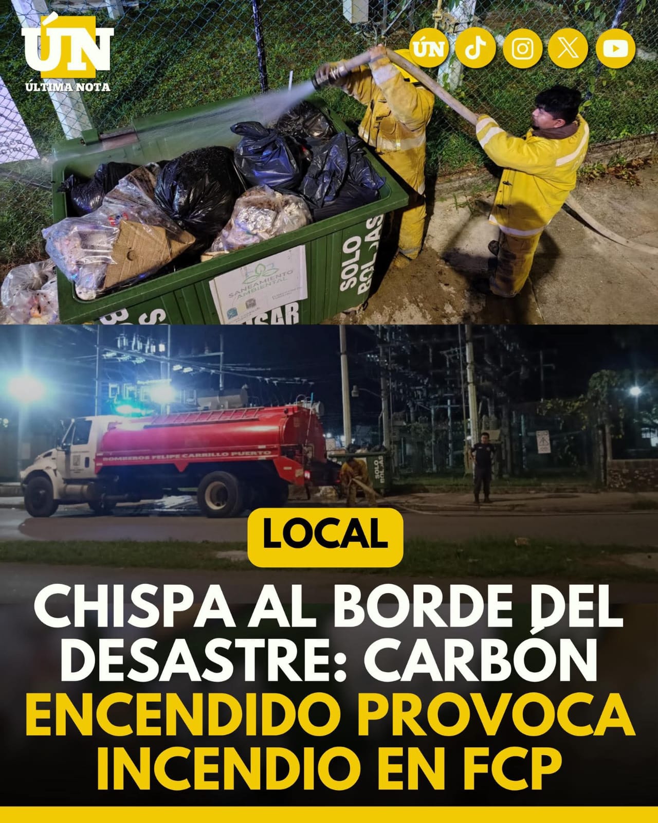 Chispa al borde del desastre: carbón encendido provoca incendio en FCP.