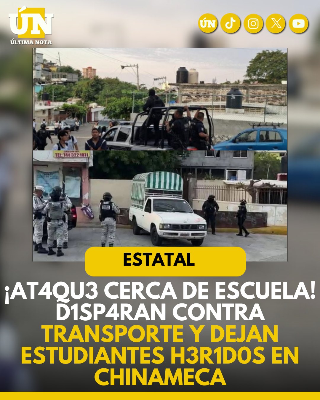 4taqu3 4rm4d0 a unidad de transporte deja estudiantes h3rid4s en Chinameca.