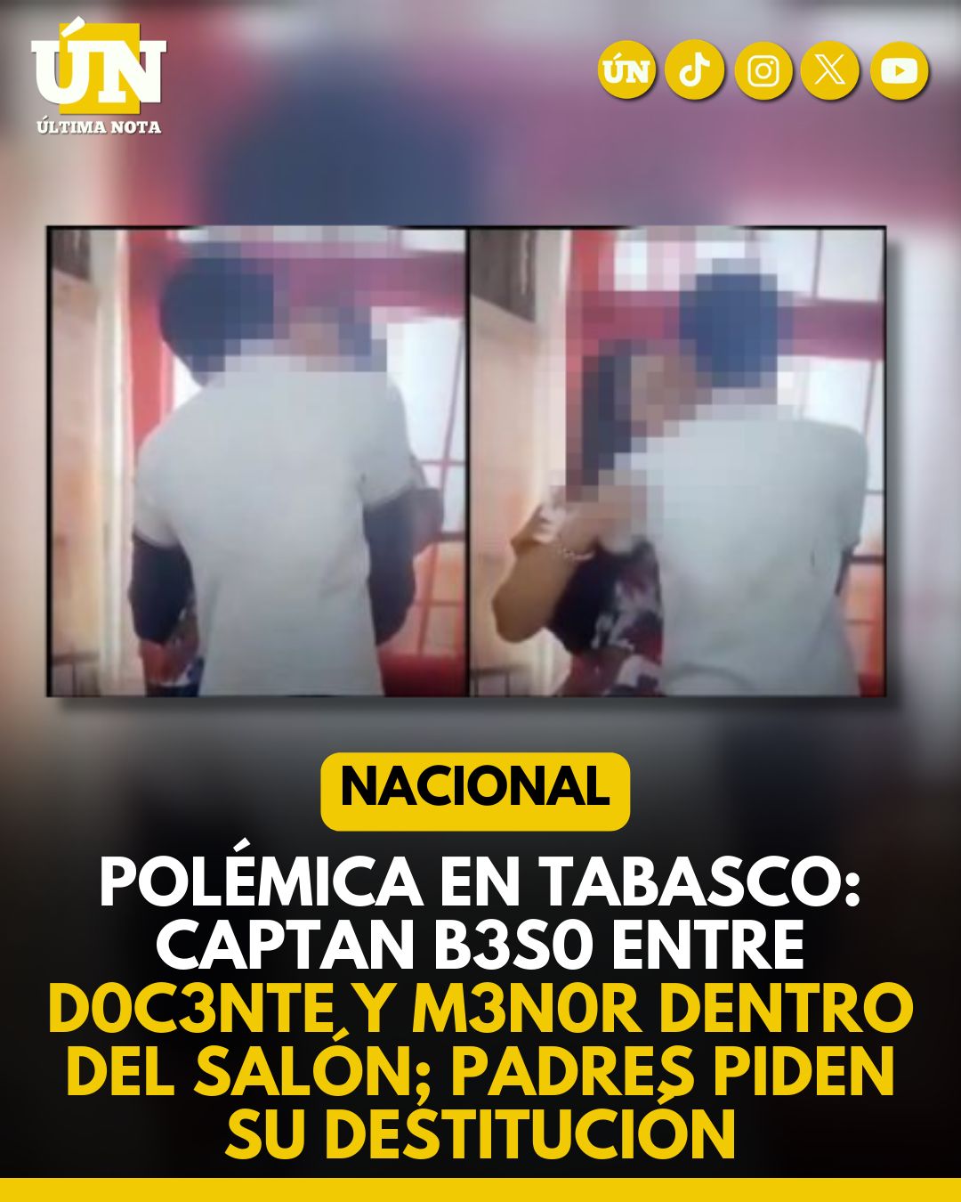 Polémica en Tabasco: captan b3s0 entre docente y m3n0r dentro del salón; padres piden su destitución