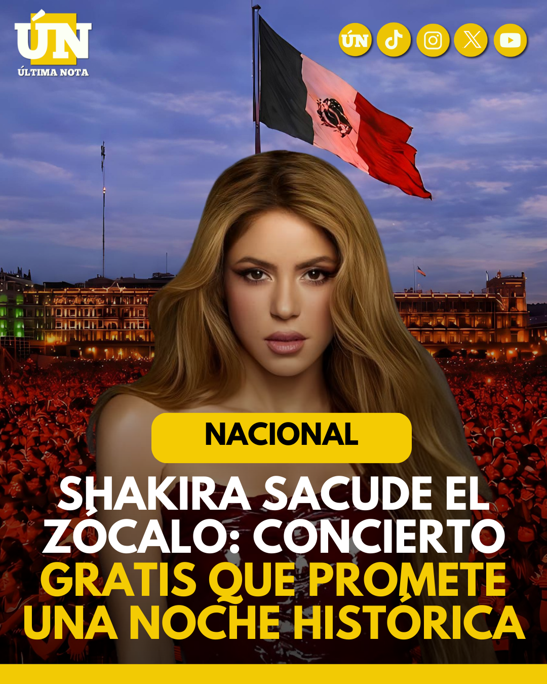 Shakira dará concierto GRATIS en el Zócalo de la CDMX y fans enloquecen.