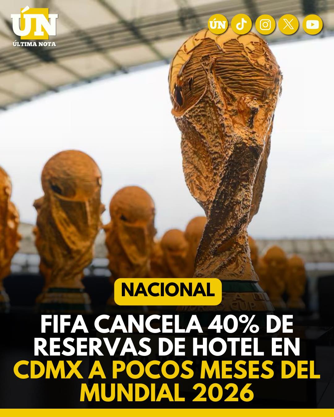 FIFA cancela 40% de reservas de hotel en CDMX a pocos meses del Mundial 2026