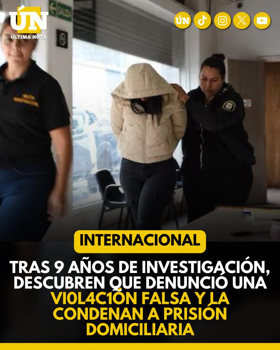 Tras 9 años de investigación, descubren que denunció una vi0l4c1ón falsa y la condenan a prisión domiciliaria.