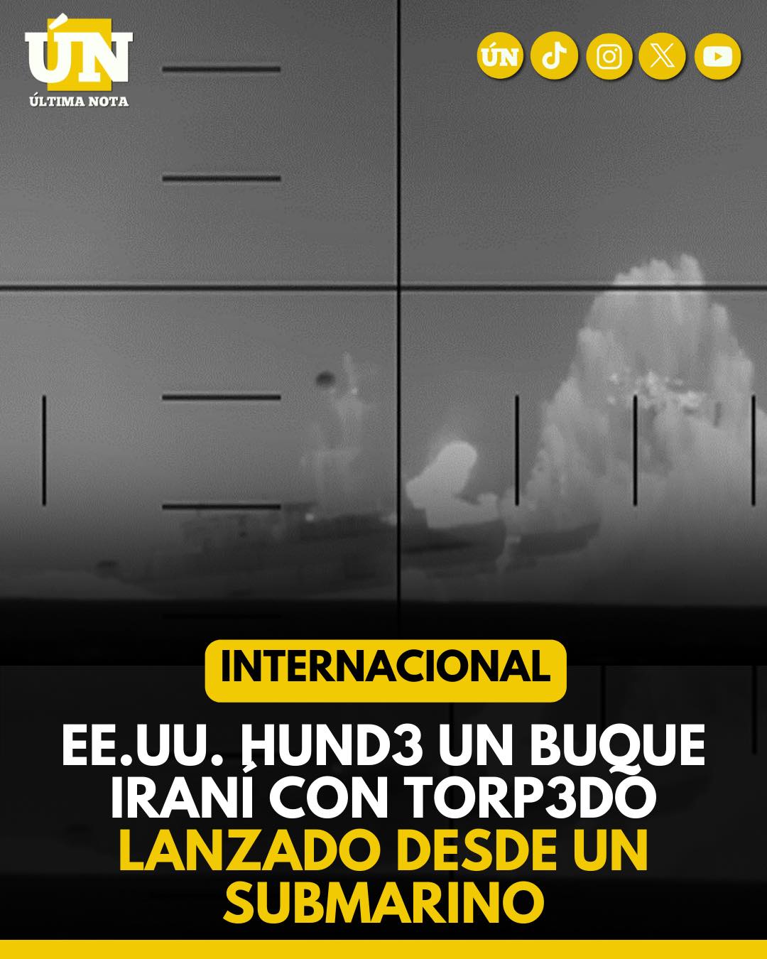 EE.UU. hund3 un buque iraní con torp3d0 lanzado desde un submarino