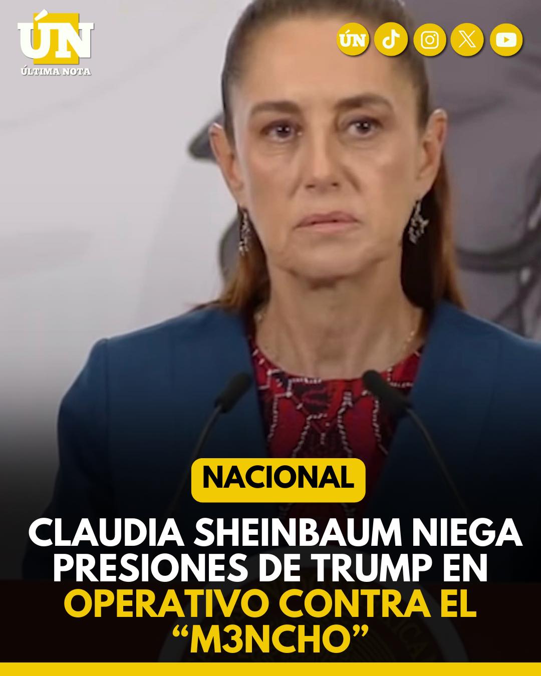 Claudia Sheinbaum niega presiones de Trump en operativo contra el “M3nch0”