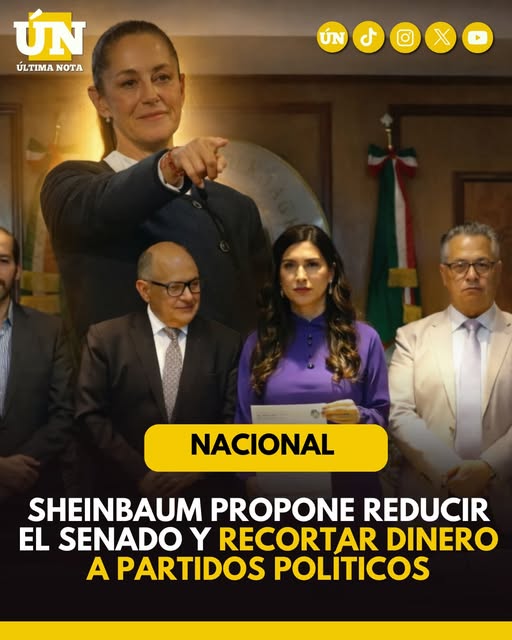 Sheinbaum propone reducir el Senado y recortar financiamiento a partidos en nueva reforma electoral.