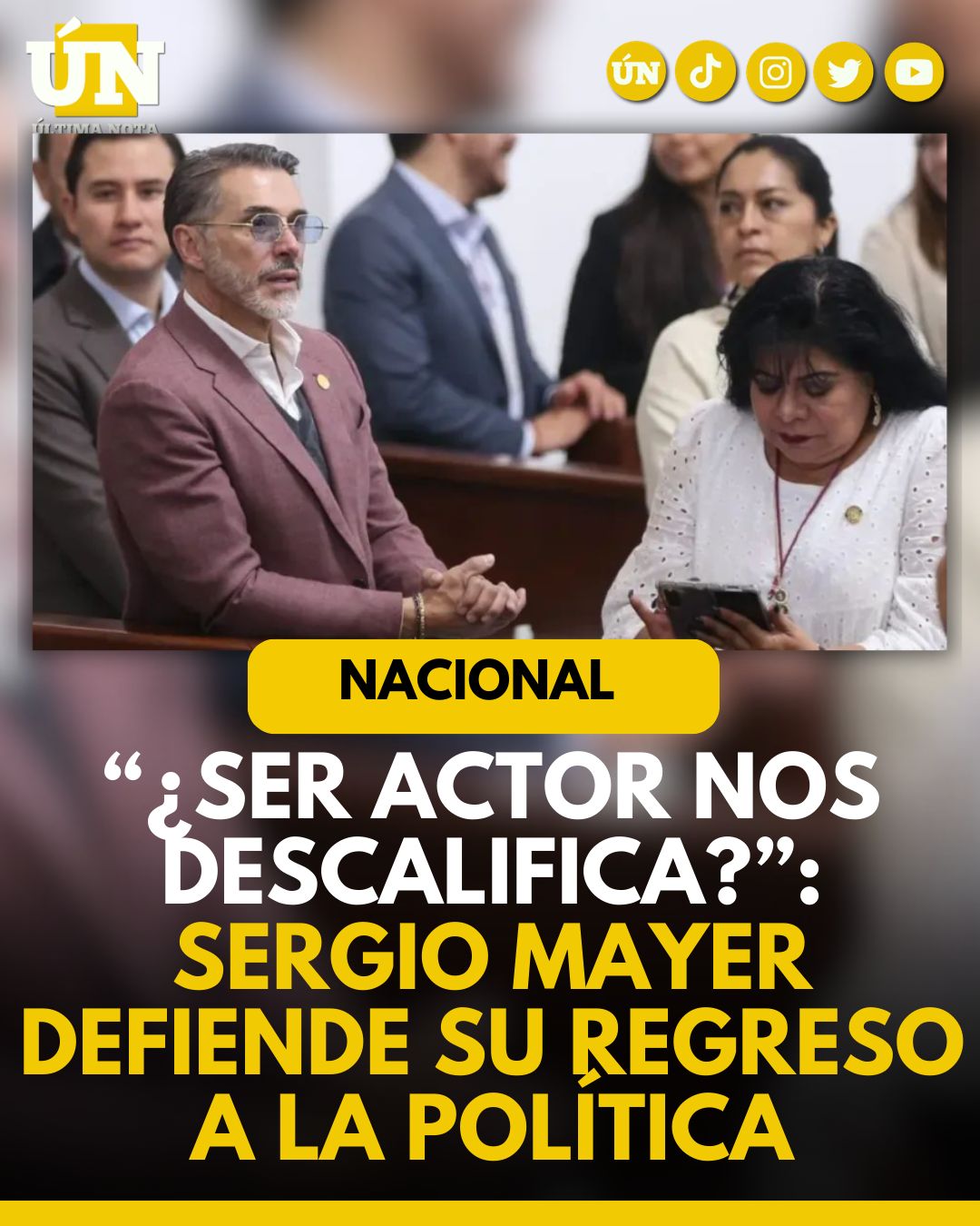 ¿Ser actor nos descalifica?”: Sergio Mayer defiende su regreso a la Cámara de Diputados.