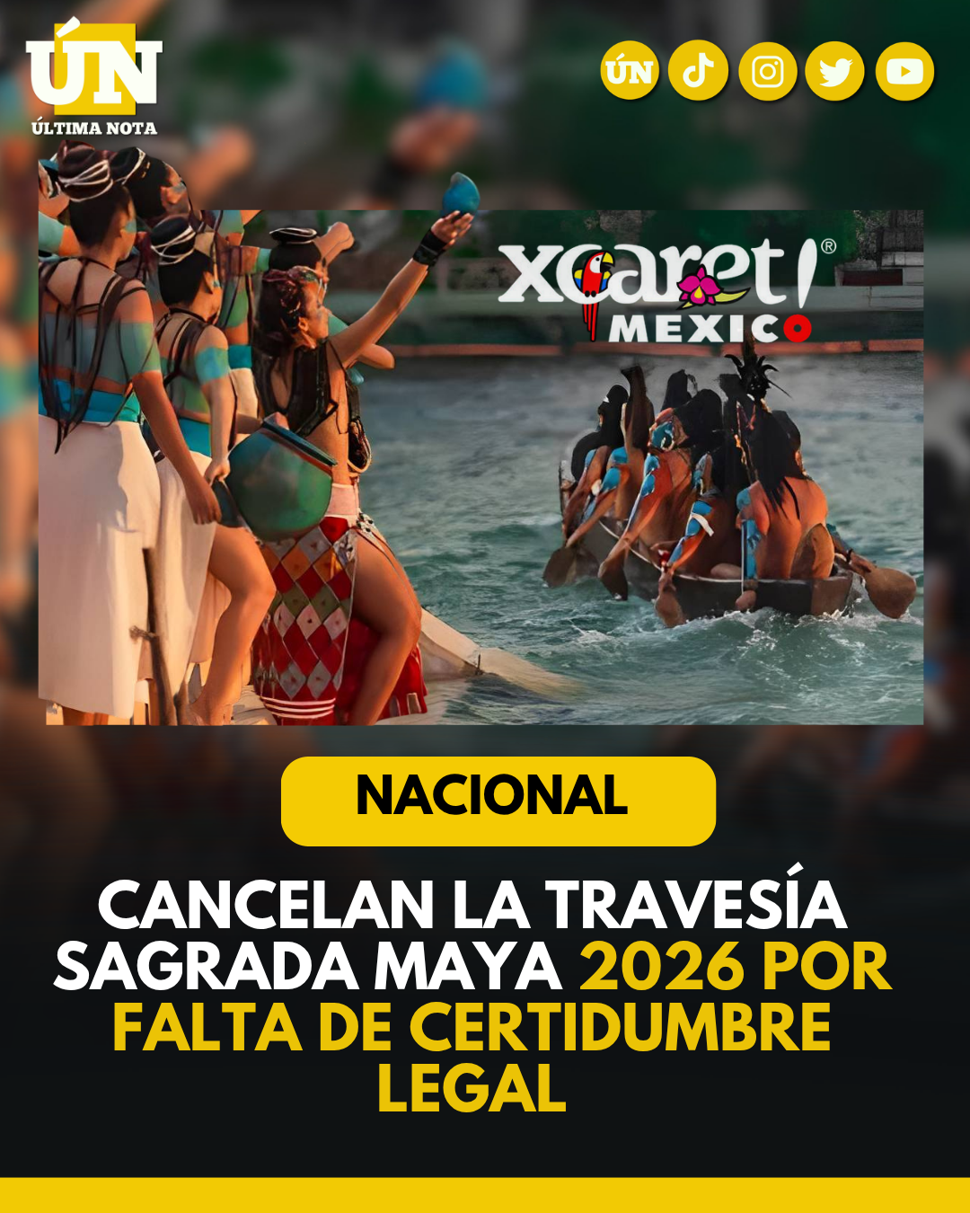 Grupo Xcaret anunció la suspensión de la edición 2026 de la Travesía Sagrada Maya.
