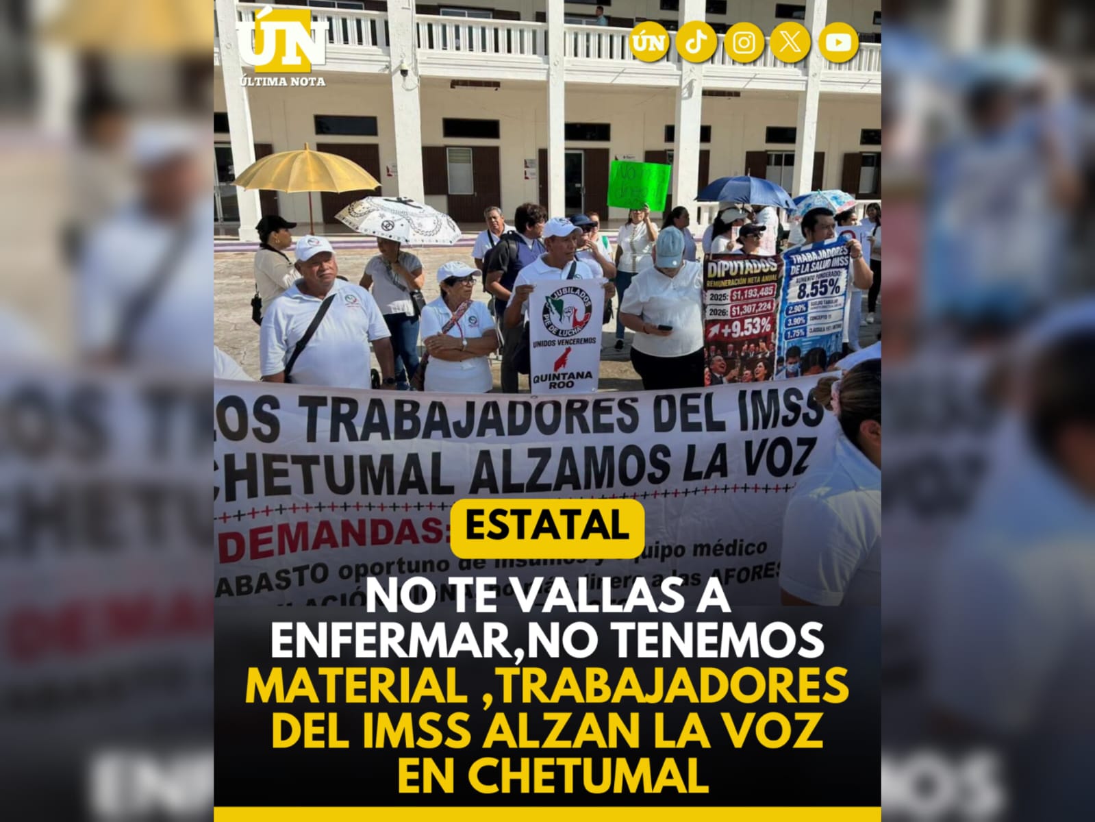 No te vallas a enfermar no tenemos material,trabajadores del IMSS alzan la voz en Chetumal